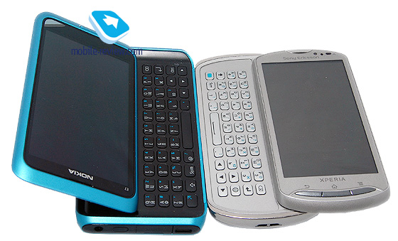Nokia E7 (зліва) і SE Xperia pro: